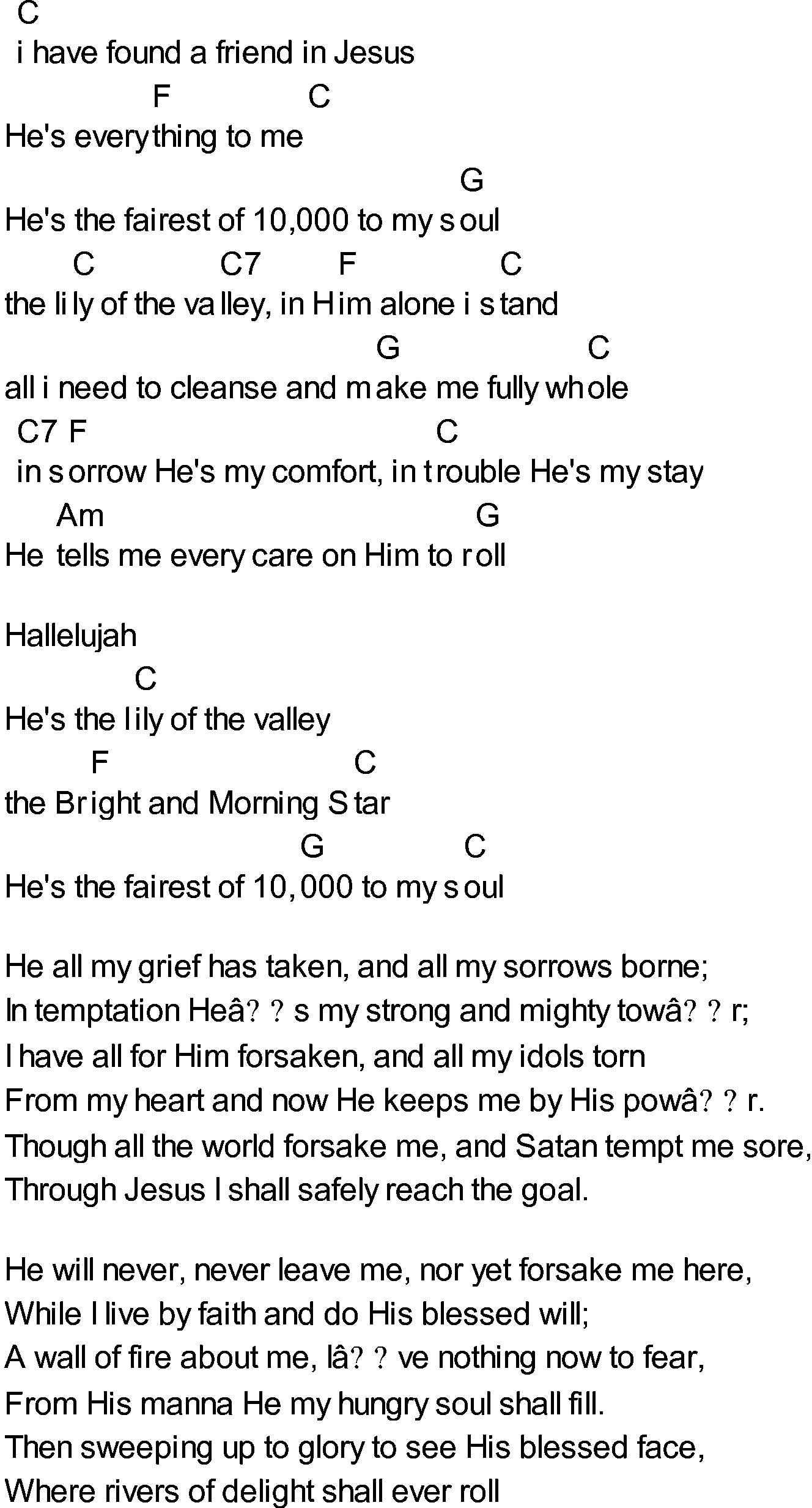 Bluegrass songs with chords - Lily Of The Valley